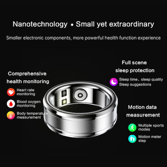 Techsuit R3 Smart Ring 19.8mm με Παλμογράφο Cyan