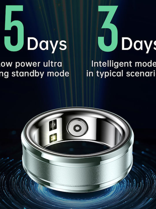 Techsuit R3 Smart Ring 19.8mm με Παλμογράφο Ασημί