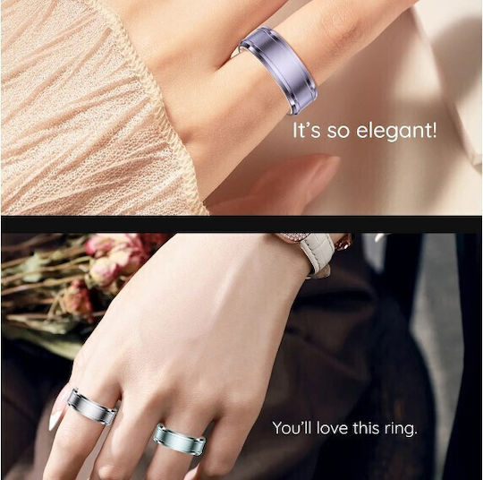 Techsuit R3 Smart Ring 20.6mm με Παλμογράφο Cyan