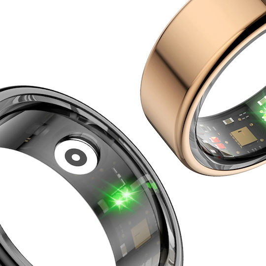 Techsuit R02 Smart Ring 19.8mm με Παλμογράφο Μαύρο