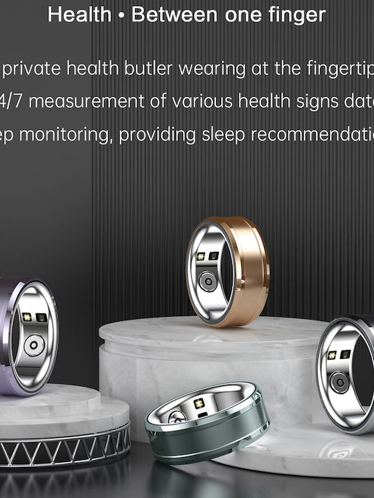 Techsuit R3 Smart Ring 19mm με Παλμογράφο Χρυσό
