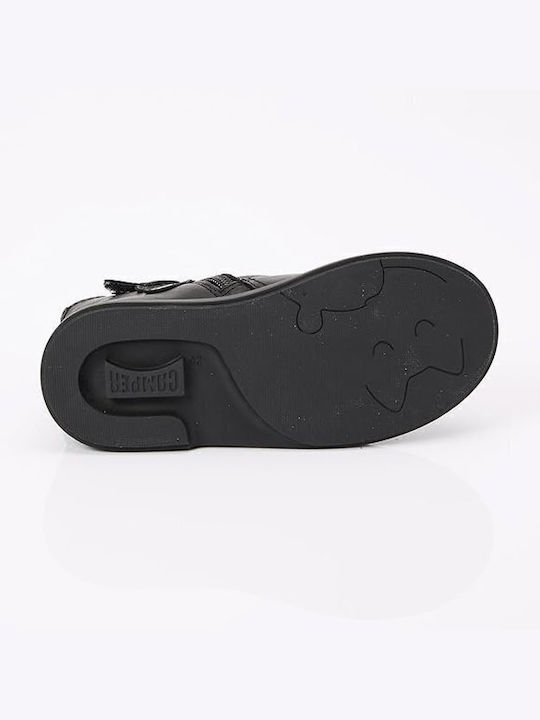 Twins Leather Kids Boots with Zipper Black