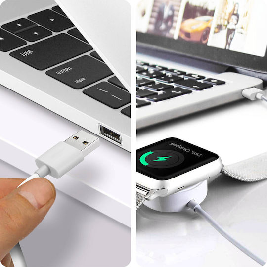 Ladekabel Apple Watch Effektives Sicheres Laden Länge 1m Weiß