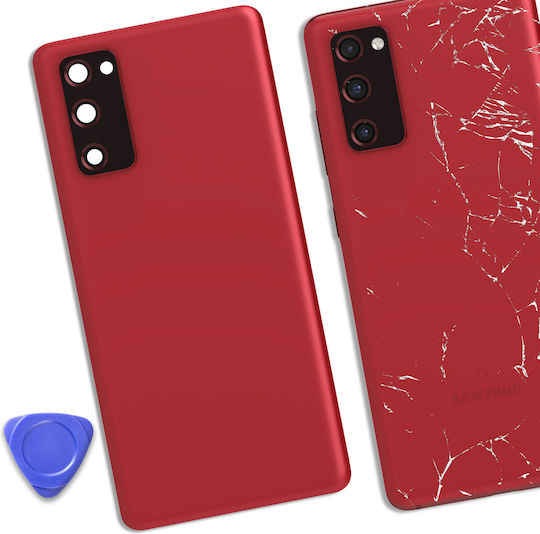 Clappio Replacement Rear Window Samsung Galaxy S20 Fe Red