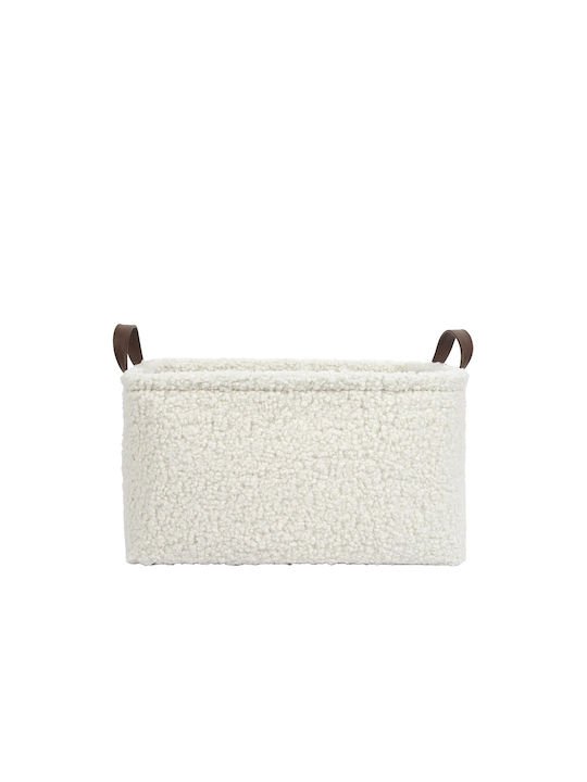 The Home Deco Factory Set of Decorative Baskets Plastic with Handles White 20cm 3pcs