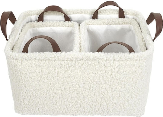 The Home Deco Factory Комплект декоративни кошници Пластмасови с дръжки White 20бр 3бр
