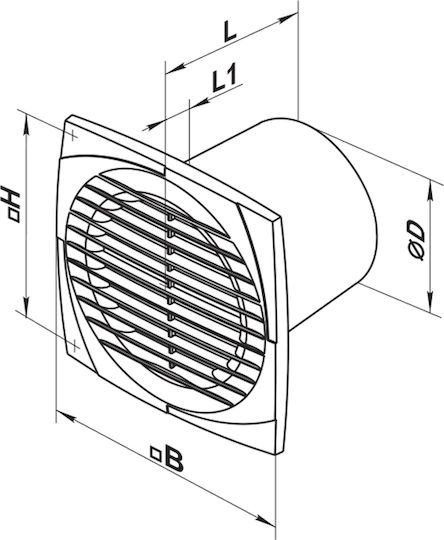 Comutator ventilator diametru 125mm cu fir