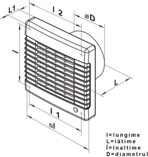 150mm Diameter Fan Switch Timer Humidity Sensor M1vth