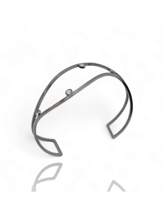 Damen Armband Handschellen aus Stahl mit Zirkon