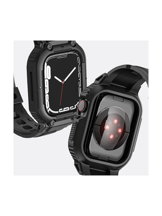 Curea Apple Watch 41mm 40mm 38mm Carcasă Siliconică Rezistentă la Șocuri Neagră
