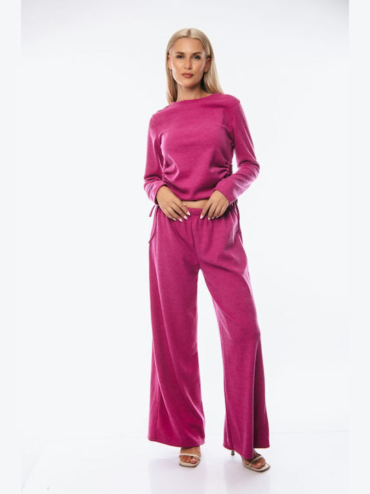 Dress Up Women's Fuchsia Set with Trousers with Elastic