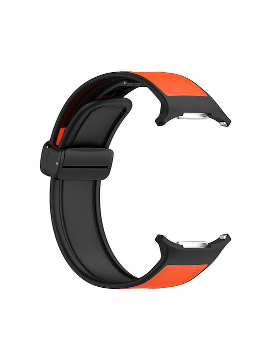 Curea din piele magnetică pentru Galaxy Watch Ultra 47mm portocaliu negru OEM