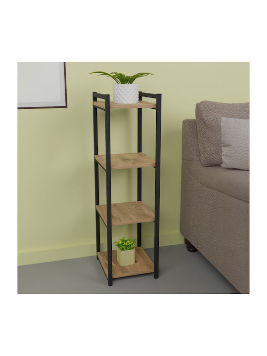 Shelving Unit Floor Harvey Μαύρο / Φυσική 33x28x100cm