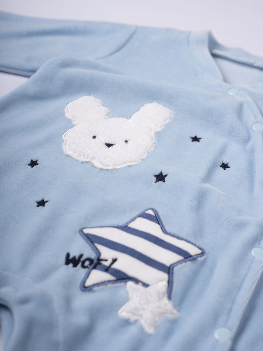 Evita Baby Bodysuit Set Long-Sleeved with Cap Light Blue 2pcs