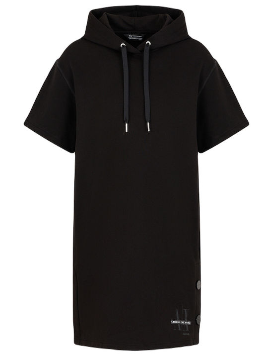 Mini Rochie Sport Mâneca Scurtă Neagră