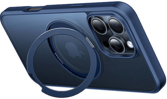 Torras Ostand Pro Umschlag Rückseite Silikon 1.5mm Blau (iPhone 17 Pro Max / iPhone 17 Pro / iPhone 16 Pro Max)