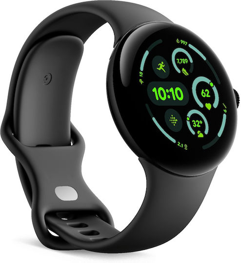Google Pixel Watch 3 Aluminiu 45mm Rezistent la apă (Matte Black Aluminum Case / Obsidian Active Band)