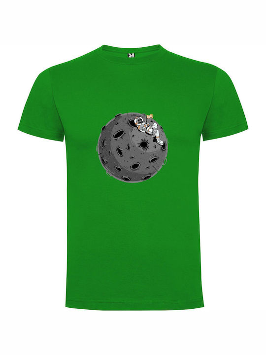 Moonstruck Astronaut T-shirt Green Cotton