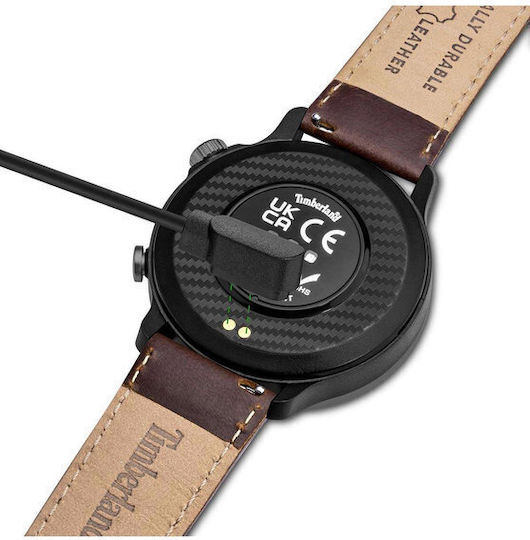 Timberland Trail Force S1 48mm Smartwatch with Heart Rate Monitor (Dark Brown Leather Strap Gift Set)