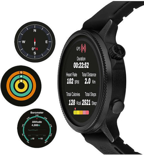 Timberland Trail Force S1 48mm Smartwatch with Heart Rate Monitor (Black)