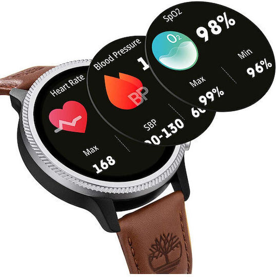 Timberland Trail Force S1 48mm Smartwatch with Heart Rate Monitor (Brown Leather Strap Gift Set)