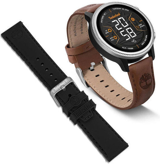 Timberland Trail Force S1 48mm Smartwatch with Heart Rate Monitor (Brown Leather Strap Gift Set)