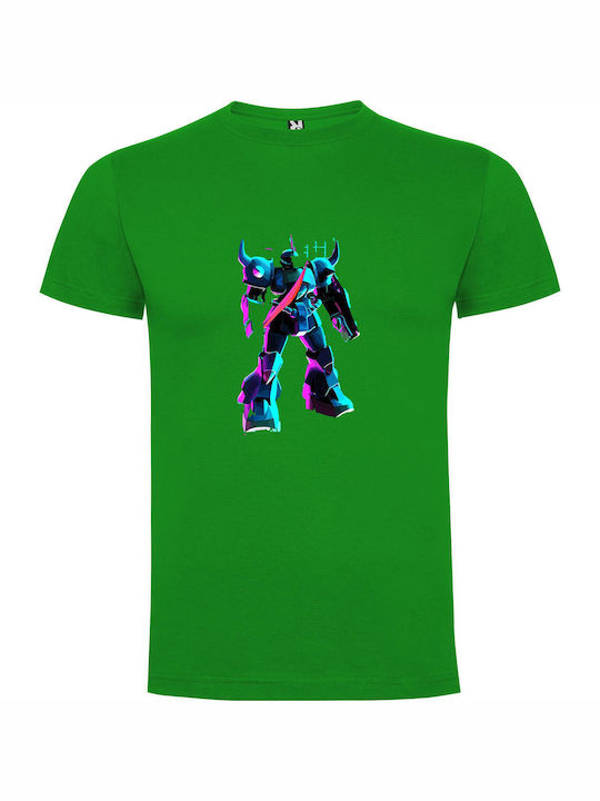 Dark Retro Mecha Spectacle T-shirt Green Cotton