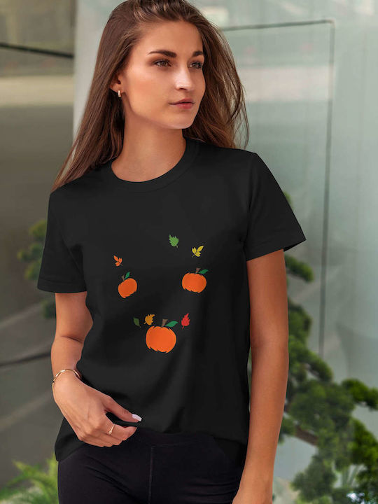 Pumpkin Spice Season T-shirt Black Cotton