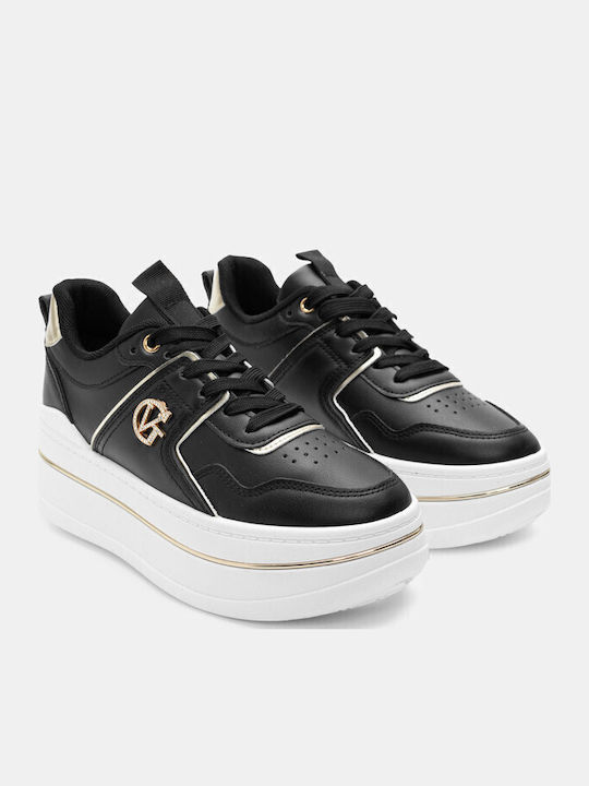 Damen Flatforms Sneakers BLACK