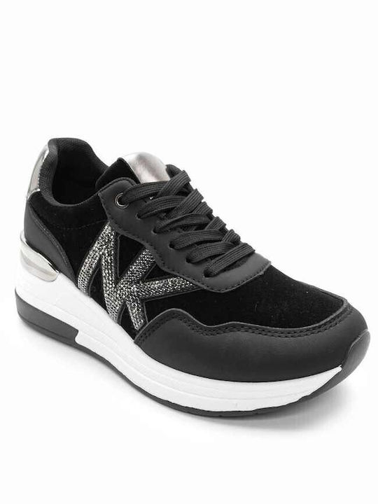 Ideal Shoes Damen Sneakers BLACK