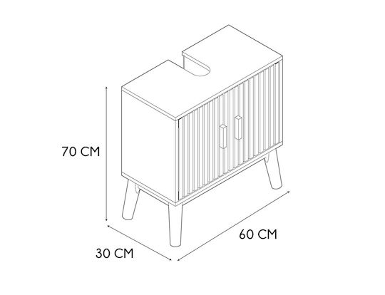 The Home Deco Factory Blat fără Lavoar L60xW70xH30cm Maro