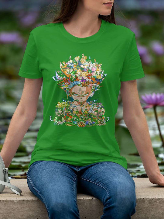 Collage T-shirt Dragon Ball Green Cotton