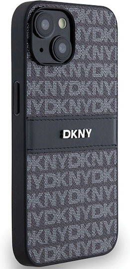Dkny Pu Leder Wiederholungsmuster Tonale Streifen Hülle Iphone 15 Schwarz