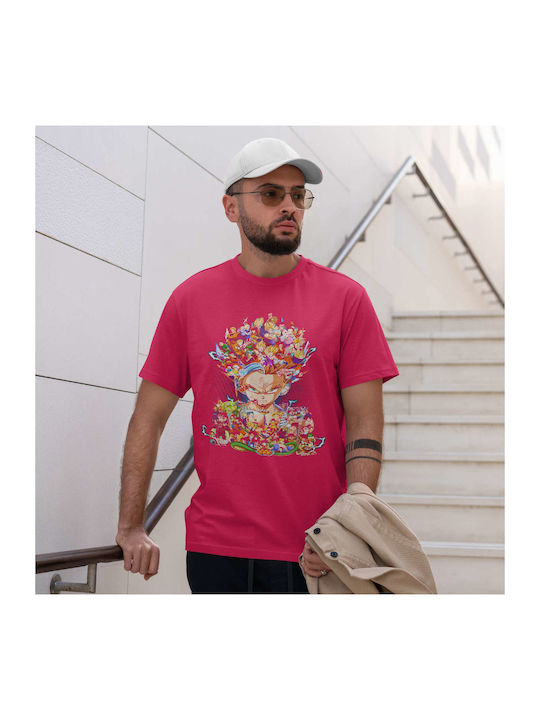 Collage T-shirt Dragon Ball Fuchsia Cotton