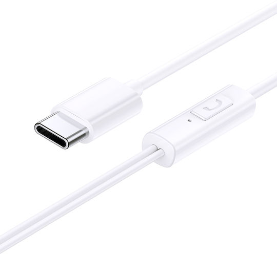 Baseus Encok In-ear Handsfree με Βύσμα USB-C Λευκό