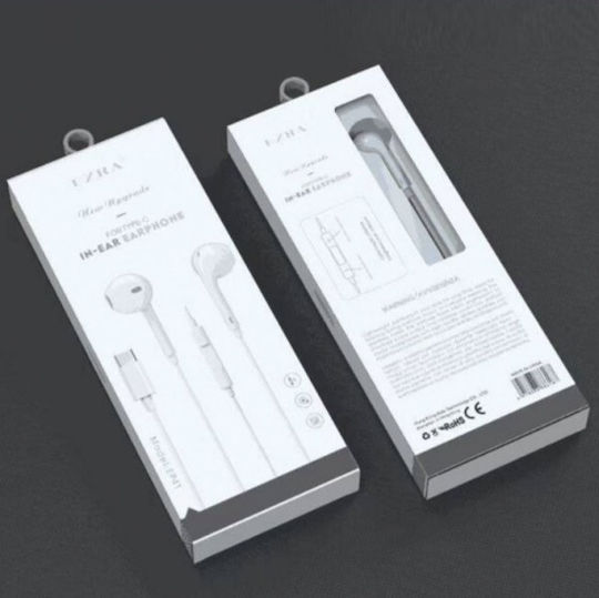Ezra EP-41 In-ear Handsfree με Βύσμα USB-C Λευκό