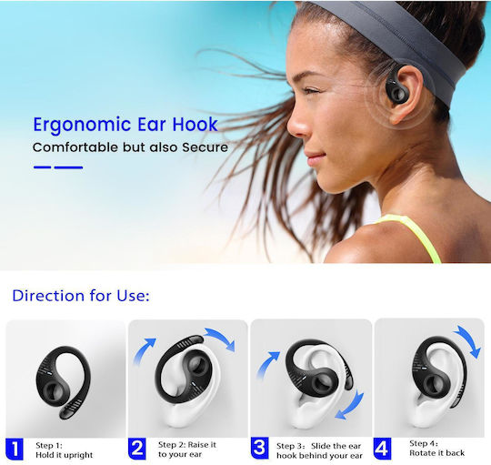 BlackView AirBuds 10 Bluetooth Handsfree Ακουστικά με Αντοχή στον Ιδρώτα και Θήκη Φόρτισης Γκρι