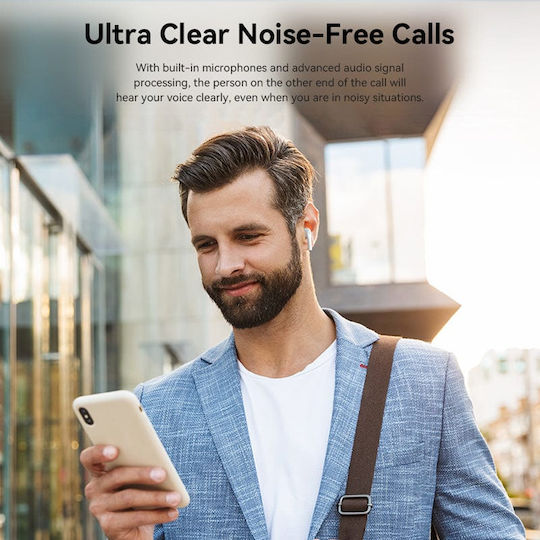 Vention ELF E02 Earbud Bluetooth Handsfree Ακουστικά με Θήκη Φόρτισης Λευκά