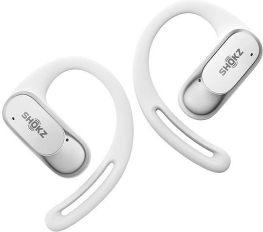 Shokz OpenFit Air Open Ear Bluetooth Handsfree Ακουστικά με Αντοχή στον Ιδρώτα και Θήκη Φόρτισης Λευκά