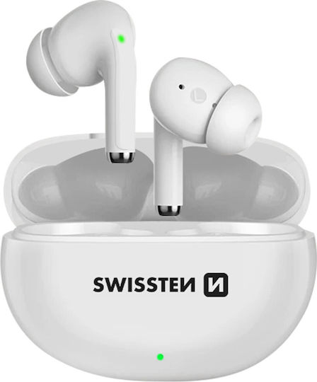 Swissten Pro Tune In-ear Bluetooth Handsfree Ακουστικά με Θήκη Φόρτισης Λευκά
