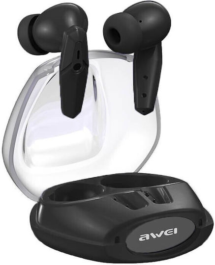 Awei T25 Earbud Bluetooth Handsfree Ακουστικό με Θήκη Φόρτισης Μαύρο