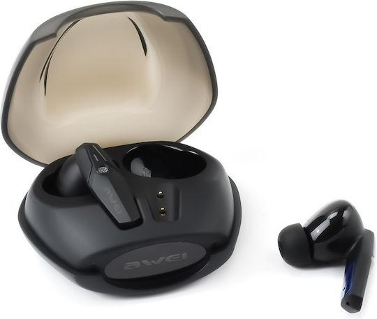 Awei T25 Earbud Bluetooth Handsfree Ακουστικό με Θήκη Φόρτισης Μαύρο