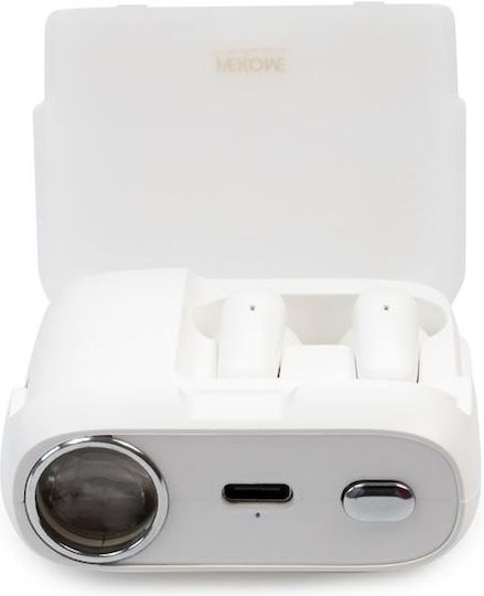 WK S28 Pop Digital Series Earbud Bluetooth Handsfree Ακουστικά με Θήκη Φόρτισης Λευκά