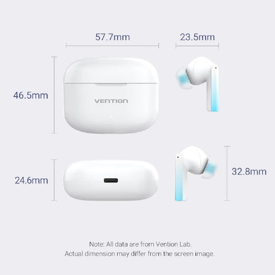 Vention ELF E04 In-ear Bluetooth Handsfree Earphones with Sweat Resistance and Charging Case White