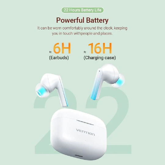 Vention ELF E04 In-ear Bluetooth Handsfree Earphones with Sweat Resistance and Charging Case White