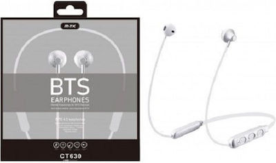 Moveteck CT630 Earbud Bluetooth Handsfree Ακουστικά με Αντοχή στον Ιδρώτα Λευκά