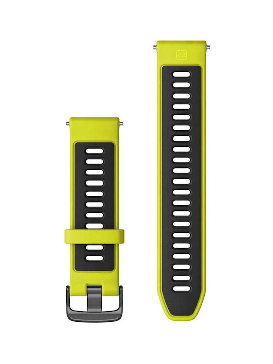 Garmin Quick Release Strap Silicone Amp Yellow/Black with Slate Hardware (Forerunner 965) 010-11251-AE