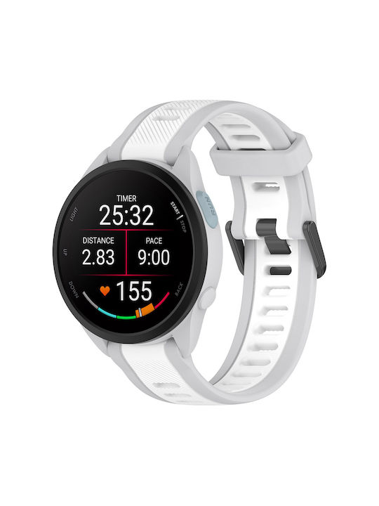 Techsuit Curea Silicon Alb (Samsung Galaxy Watch 4/5/6/7/FE, Huawei Watch GT 3 (42mm)/GT 3 Pro (43mm))