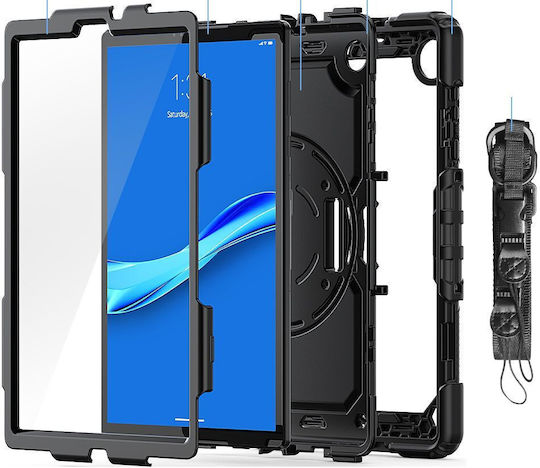 Tech-Protect Solid360 Handstrap Stand Back Cover Μαύρη (Lenovo Tab M10 Plus 10.6" 3rd Gen)