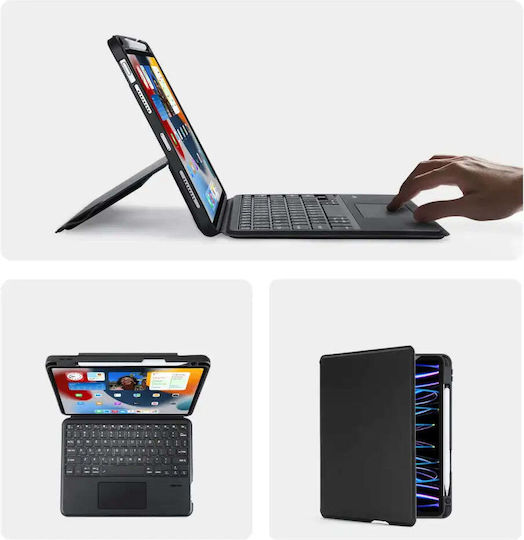 Dux Ducis Series Flip Cover with Keyboard in English US Black (iPad Air 2020/2022 / iPad Pro 2018 11" / iPad Pro 2021 11")